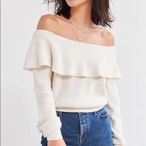 NWT UO off the shoulder ruffle sweater